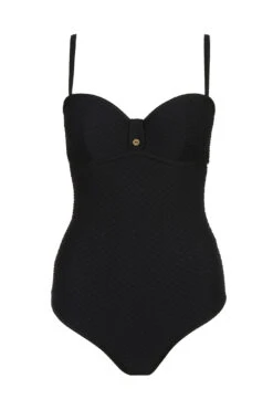 MARIE JO Badeanzug Unterlegt, Trägerlos -Berühmtes Bademoden Geschäft 2558827218blackZWA 12983 FreistellerFront 10x15 1005