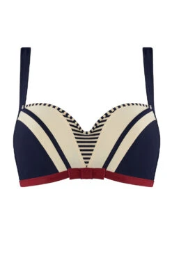 Marlies Dekkers Plunge Balconette Bikini-Oberteil D-F -Berühmtes Bademoden Geschäft 2609454218blueivoryredBIR 13676 FreistellerFront 10x15 1005